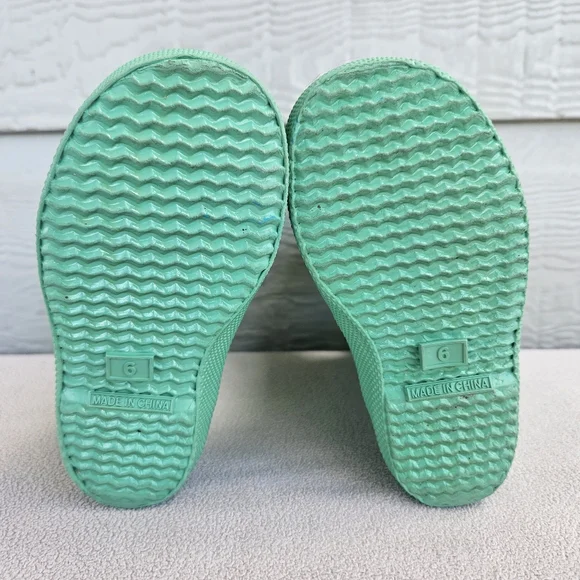Hunter Classic Pull On Rain Boots Toddler Girl SZ 7 US Green Mint Waterproof - Picture 9 of 12